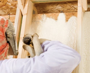 Spray foam installation being installed by a certified professional in Virginia